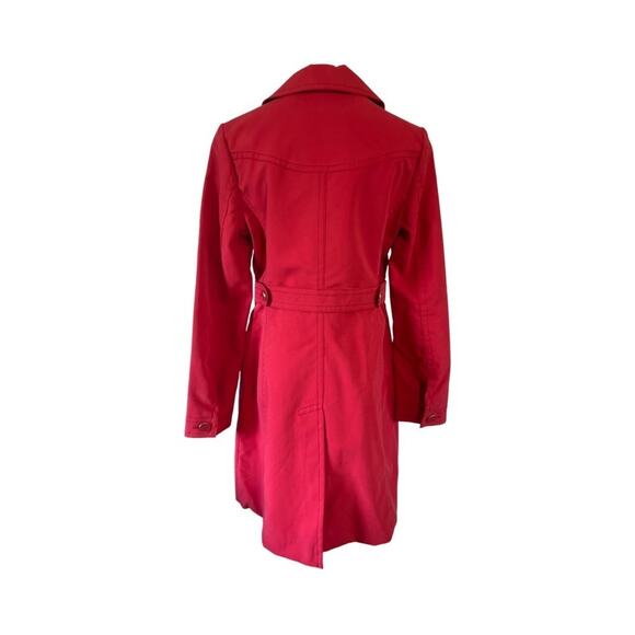Banana Republic Red Cotton Trench Coat Belted Jacket Lined Women’s Size M NWT - Picture 7 of 10